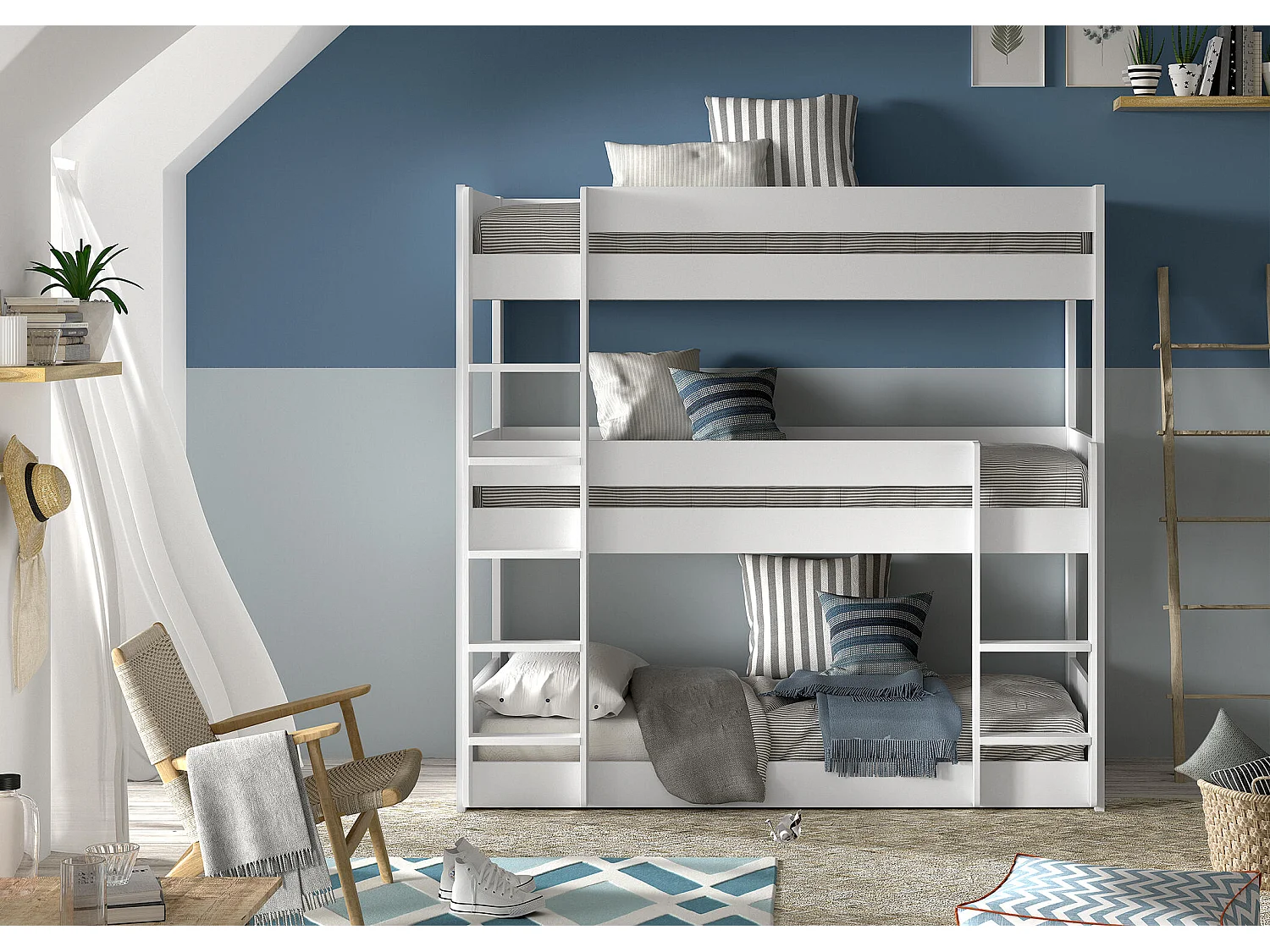 Stapelbed SCOTT BB005 90x200 cm Wit