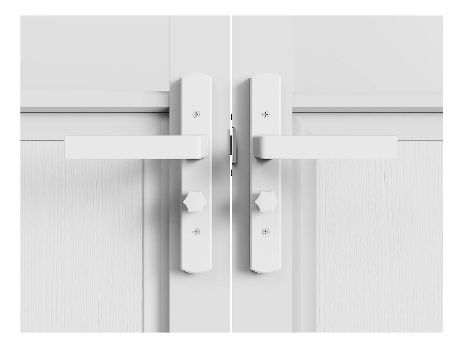 Bloc porte réversible à deux battants en aluminium et verre trempé style atelier - 2 x H204 x L73 cm - Blanc - ERMELO