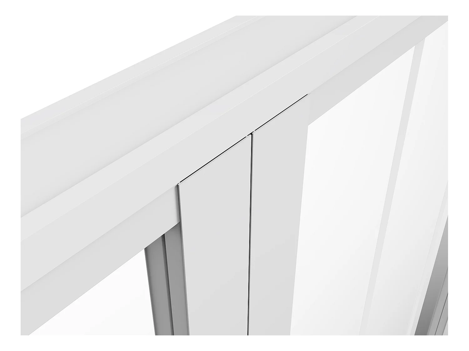Bloc porte réversible à deux battants en aluminium et verre trempé style atelier - 2 x H204 x L73 cm - Blanc - ERMELO