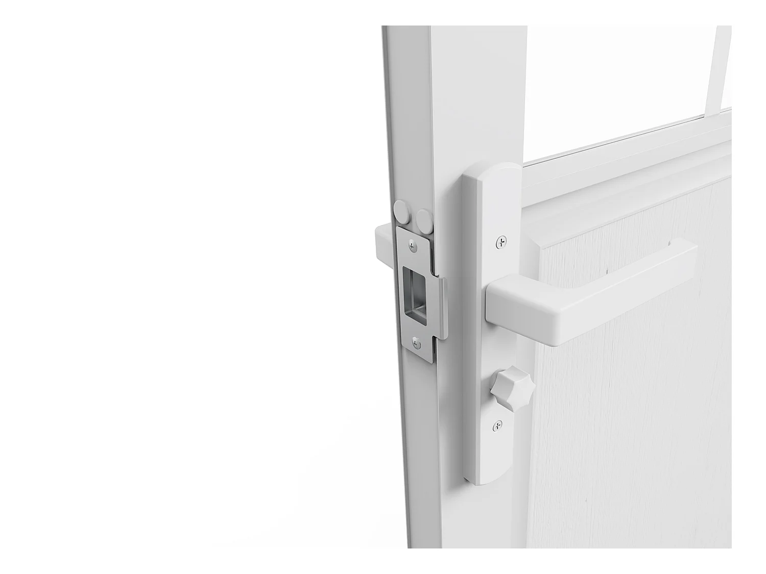 Bloc porte réversible à deux battants en aluminium et verre trempé style atelier - 2 x H204 x L73 cm - Blanc - ERMELO