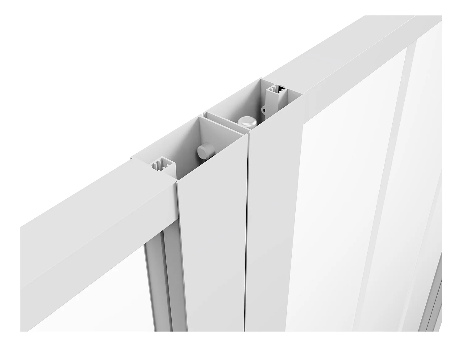 Bloc porte réversible à deux battants en aluminium et verre trempé style atelier - 2 x H204 x L73 cm - Blanc - ERMELO