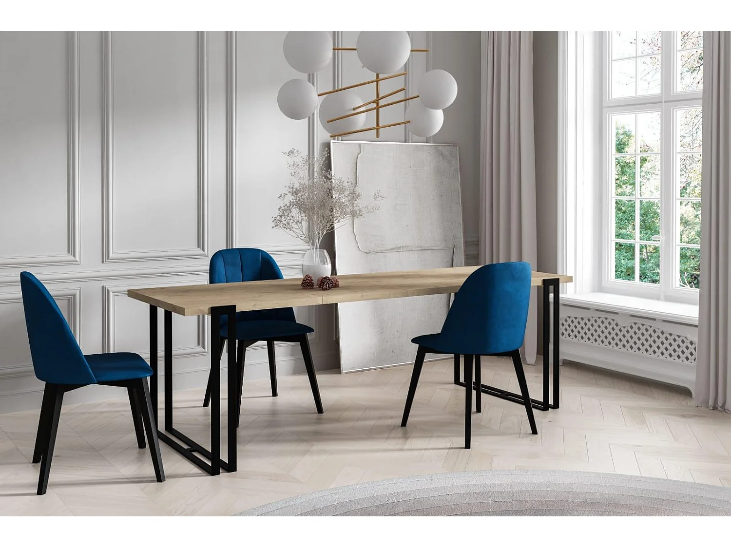 Table À Manger HORTEN DT80 80x220x76 Clair naturel