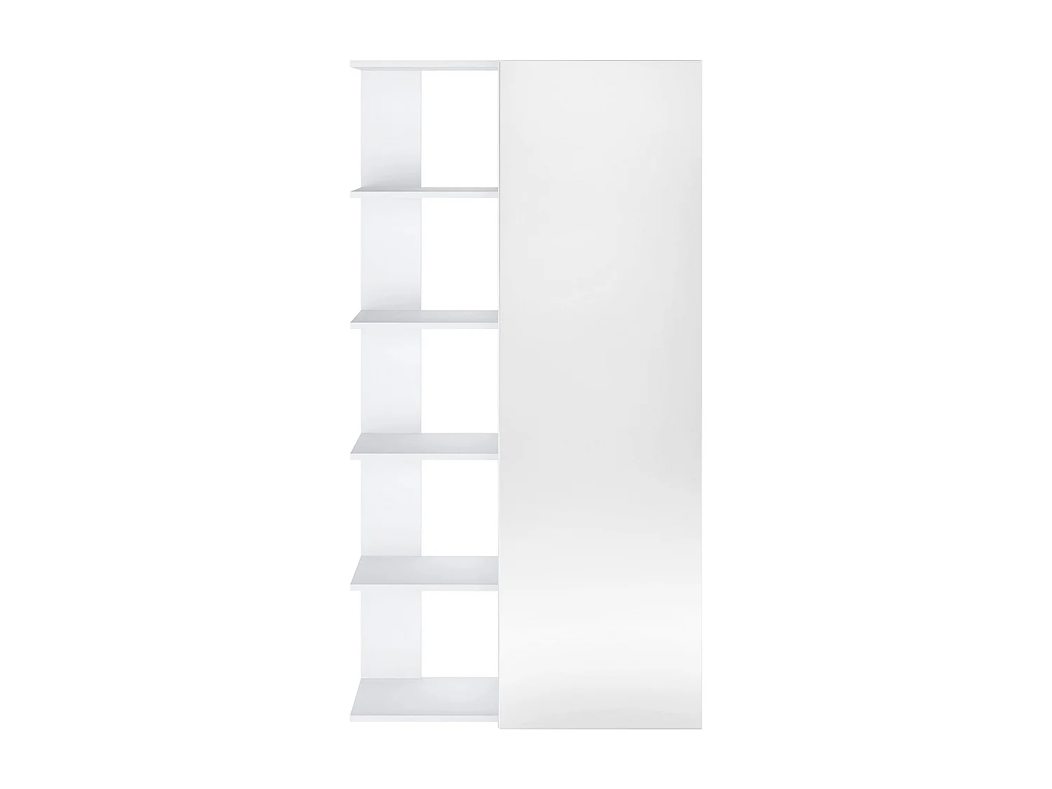 Mueble zapatero con 4 estantes y 1 puerta espejo - blanco - SYLANY