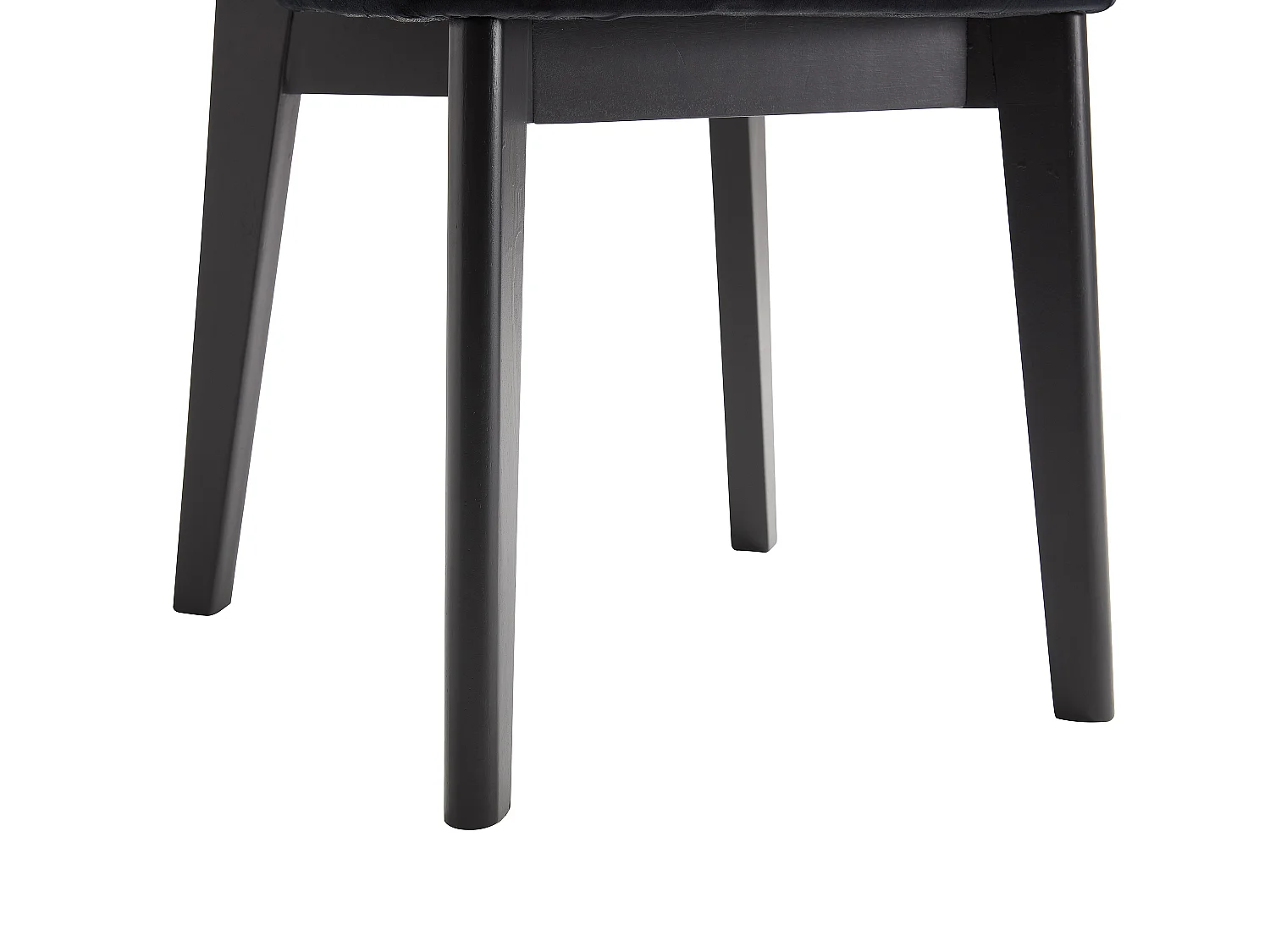 Lot de 2 chaises en velours, effet rotin et bois d'hévéa - Noir - CALENYA