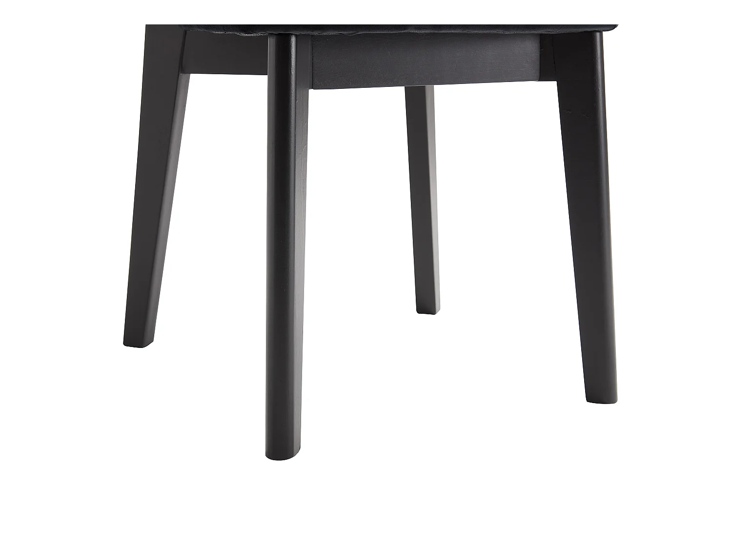 Lot de 2 chaises en velours, effet rotin et bois d'hévéa - Noir - CALENYA