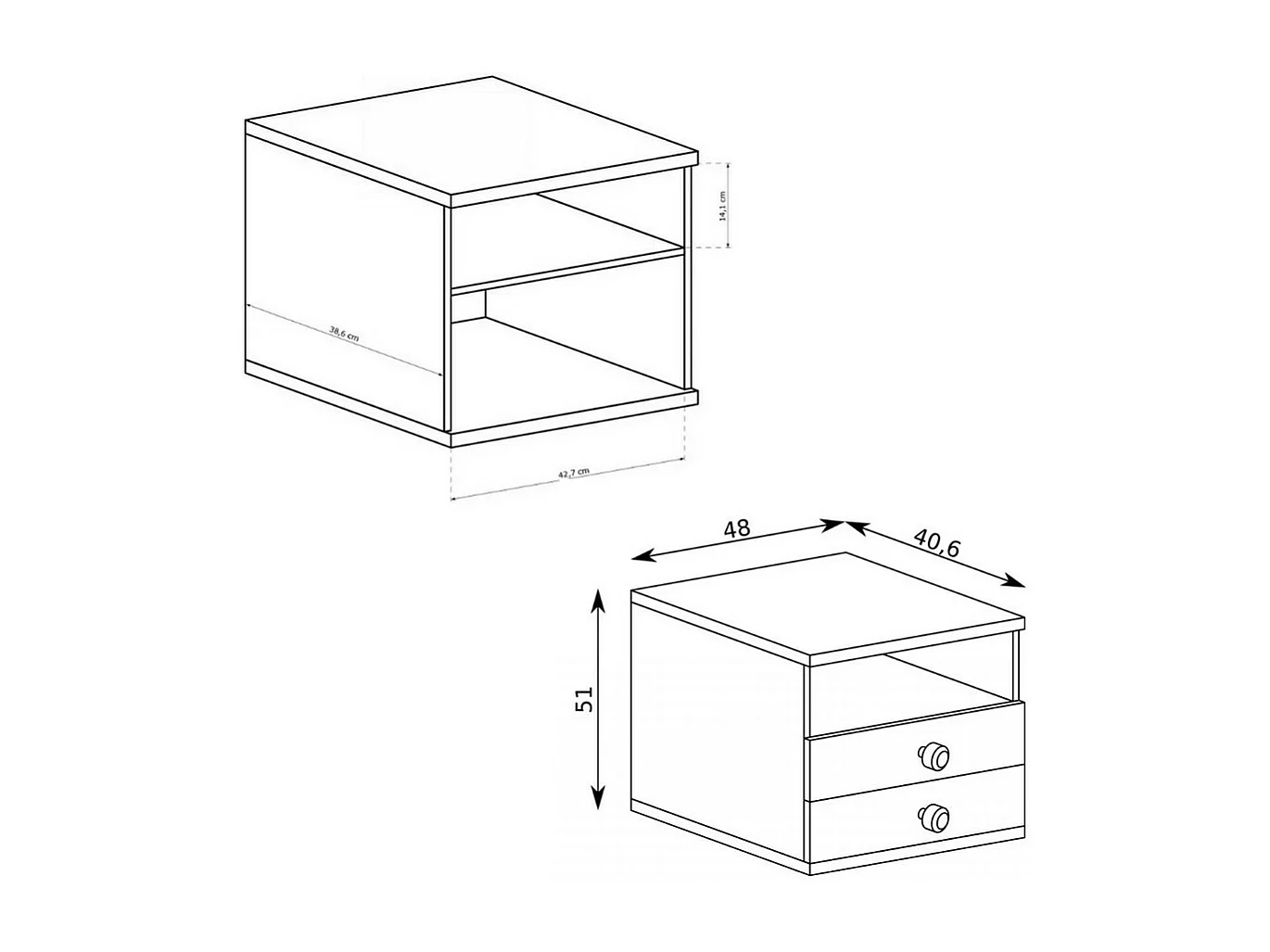 Table de chevet aspect chêne avec pieds en métal noir Hendall