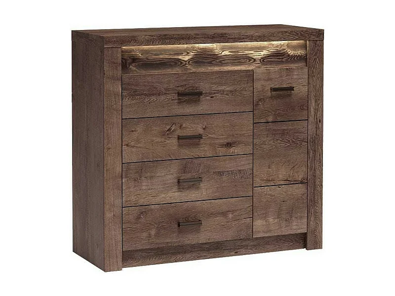 Grande commode design cendre foncé avec poignées en métal Forever