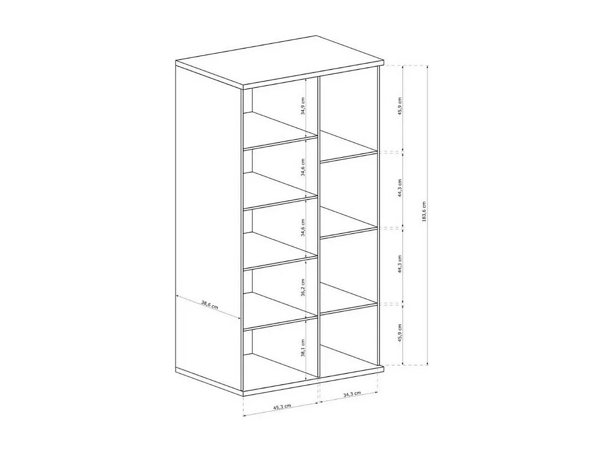 Vitrine aspect chêne avec pieds en métal noir Hendall