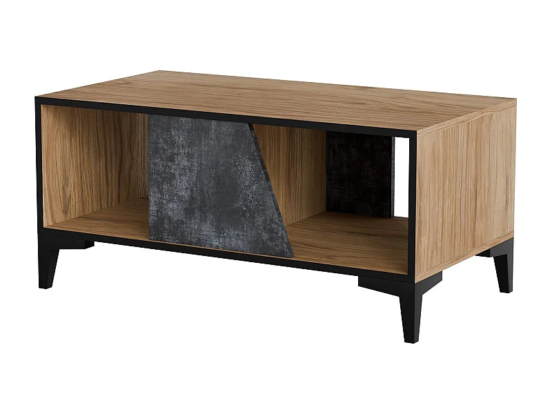 Tavolino di design in rovere e cemento scuro 90 x 50 m Ludwig