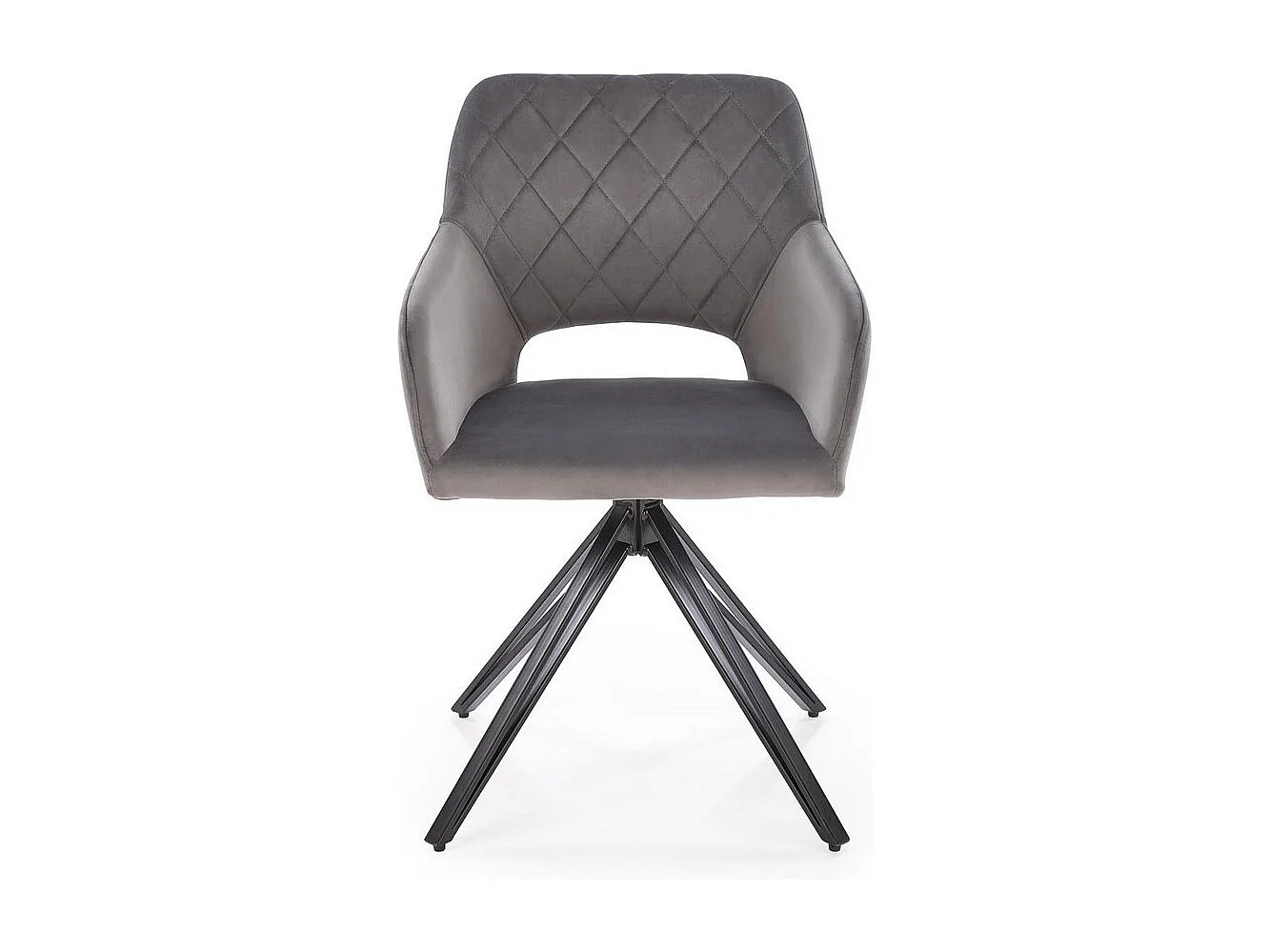 Silla de comedor giratoria de diseño en terciopelo gris Viktor