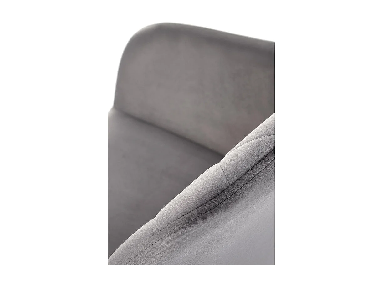 Silla de comedor giratoria de diseño en terciopelo gris Viktor