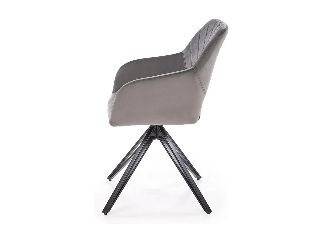 Sedia da pranzo girevole di design Viktor in velluto grigio