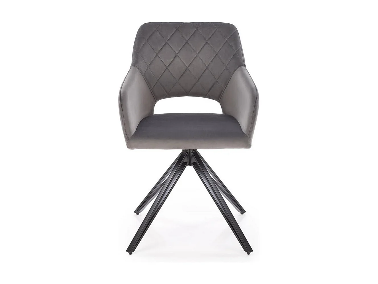 Chaise de salle à manger design pivotante en velours gris Viktor