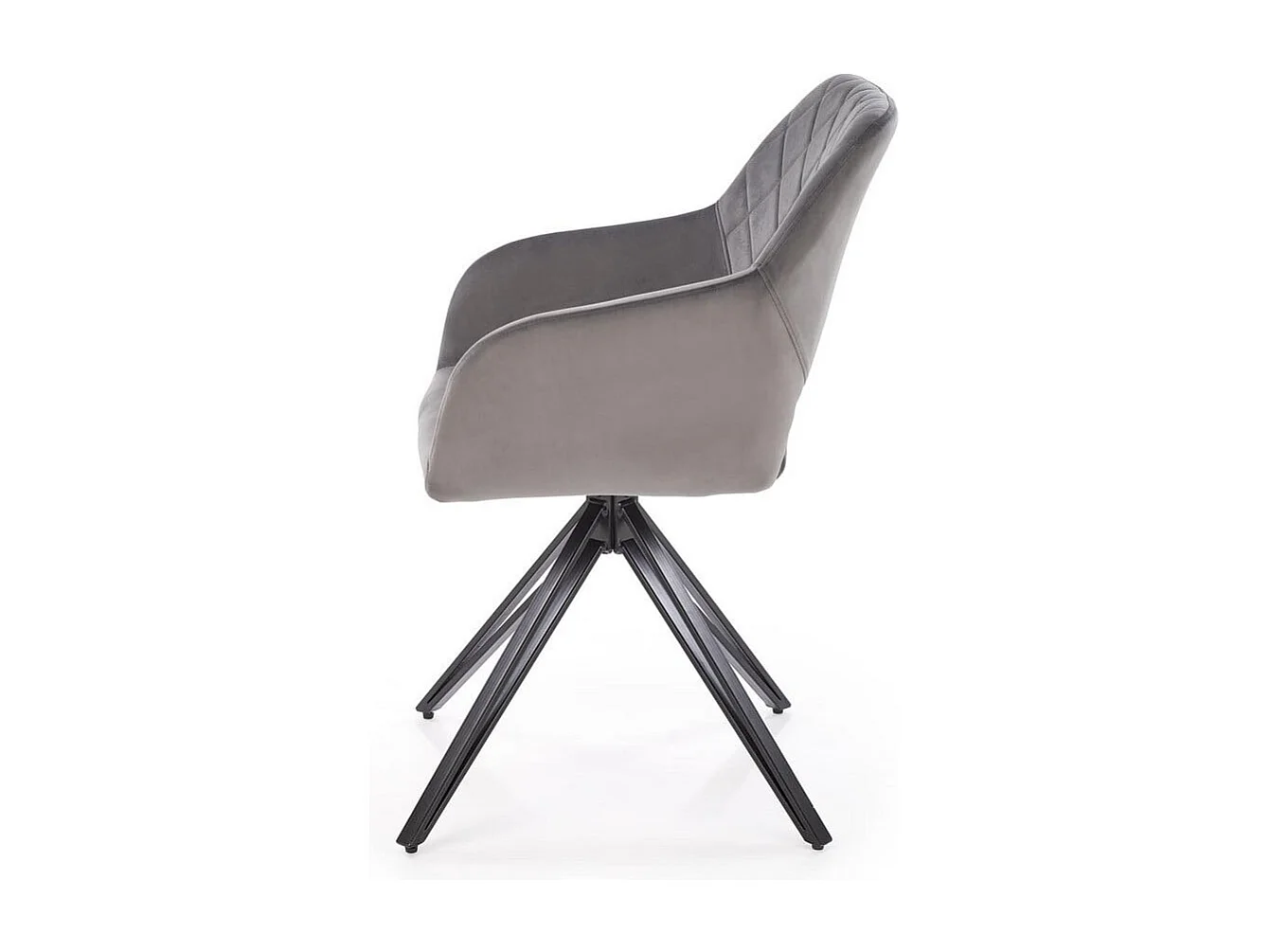 Chaise de salle à manger design pivotante en velours gris Viktor