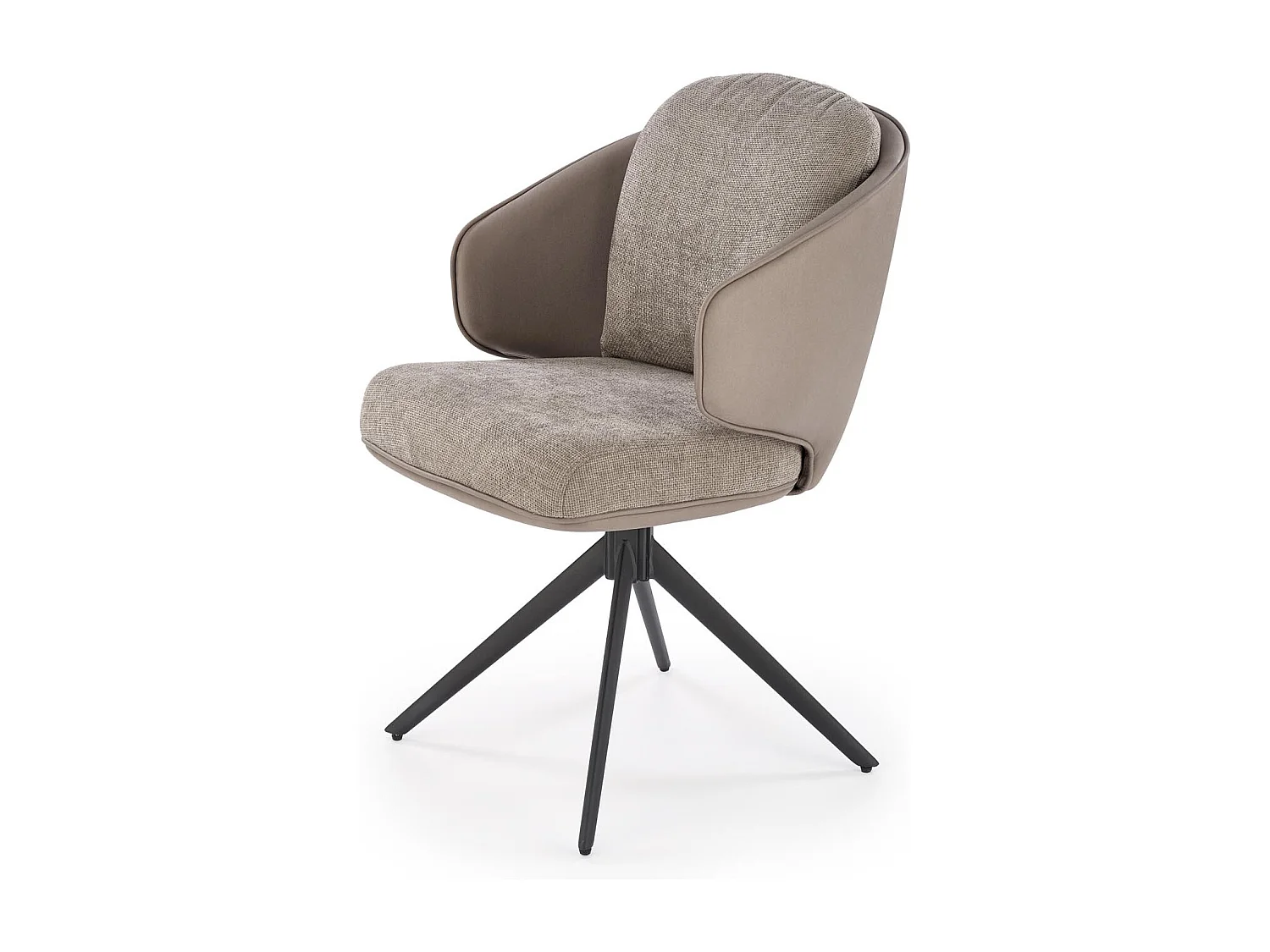 Chaise pivotante design en éco-cuir et tissu gris Acoro