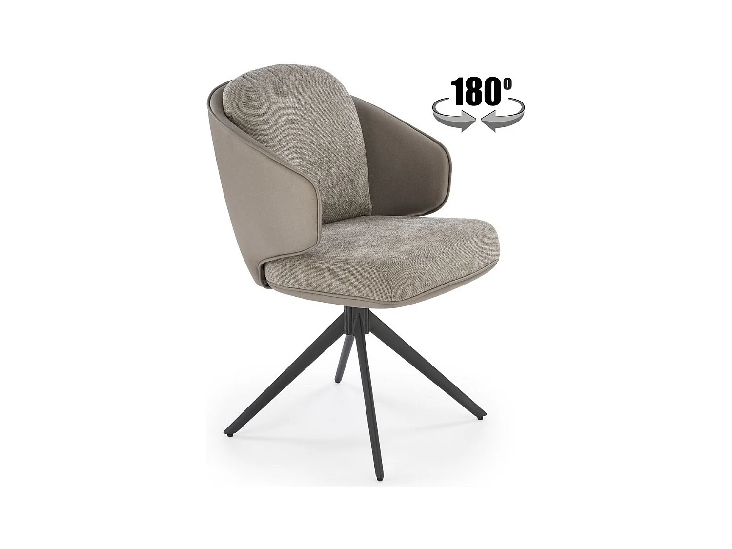 Chaise pivotante design en éco-cuir et tissu gris Acoro
