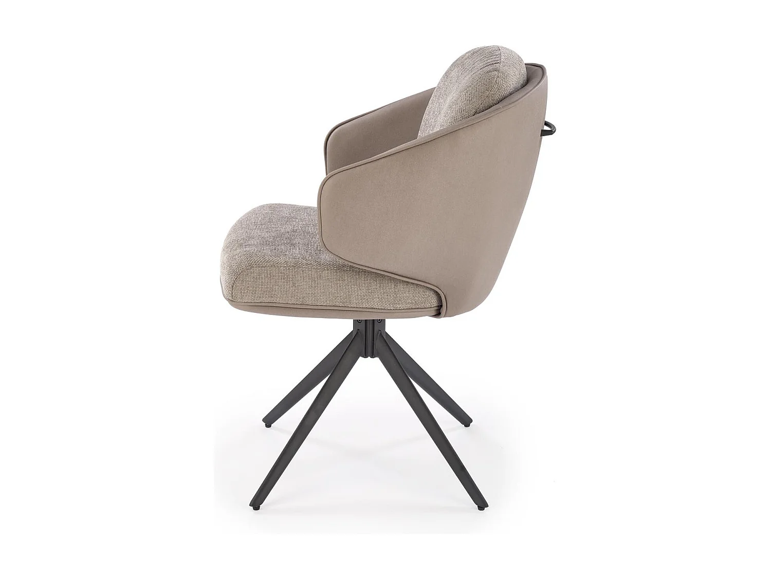 Silla giratoria de diseño en ecopiel y tejido gris Acoro