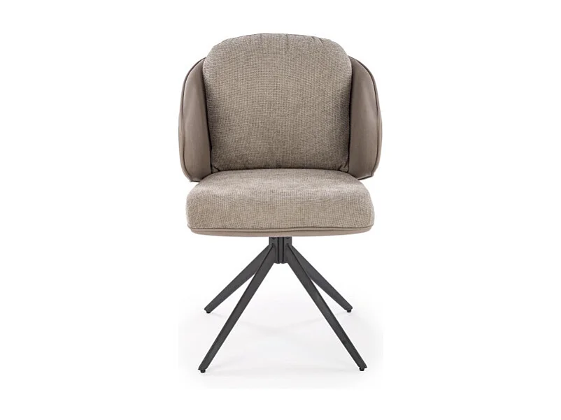 Silla giratoria de diseño en ecopiel y tejido gris Acoro