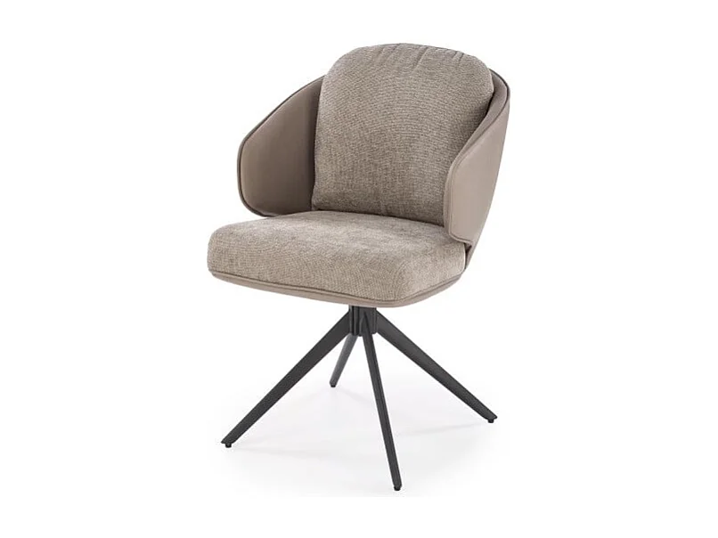 Silla giratoria de diseño en ecopiel y tejido gris Acoro