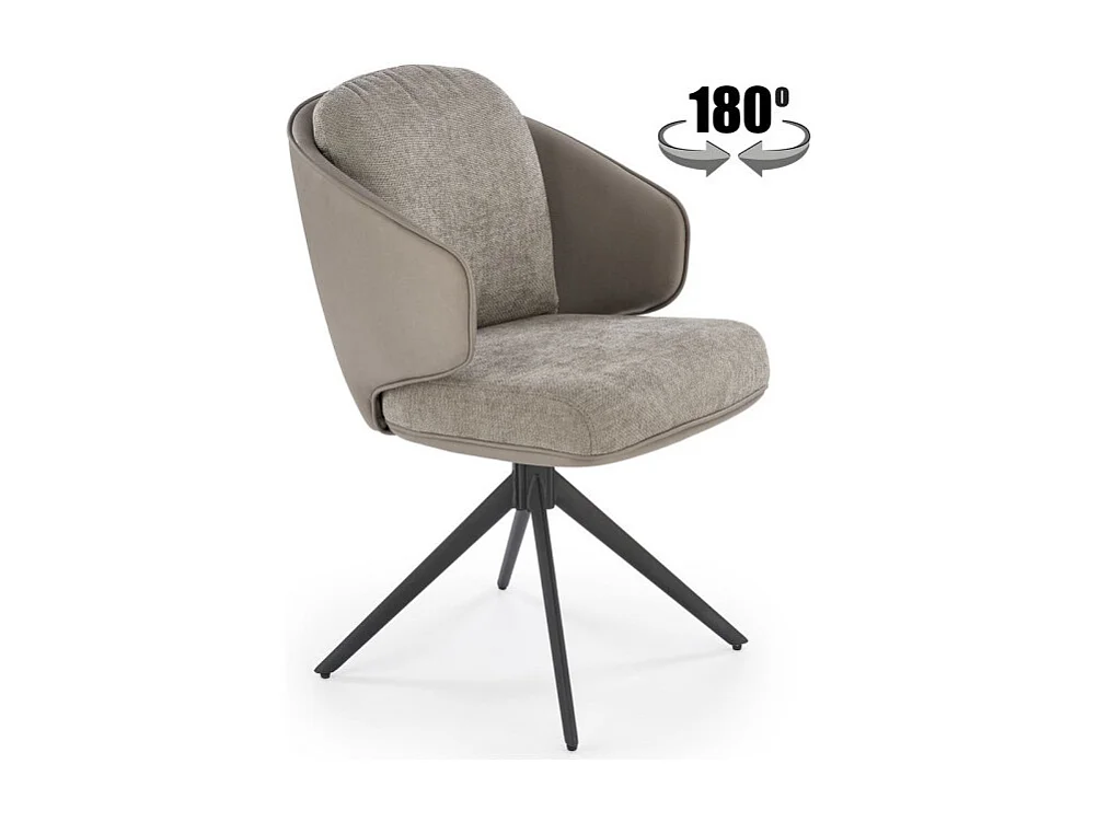 Chaise pivotante design en éco-cuir et tissu gris Acoro