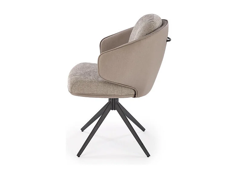 Chaise pivotante design en éco-cuir et tissu gris Acoro