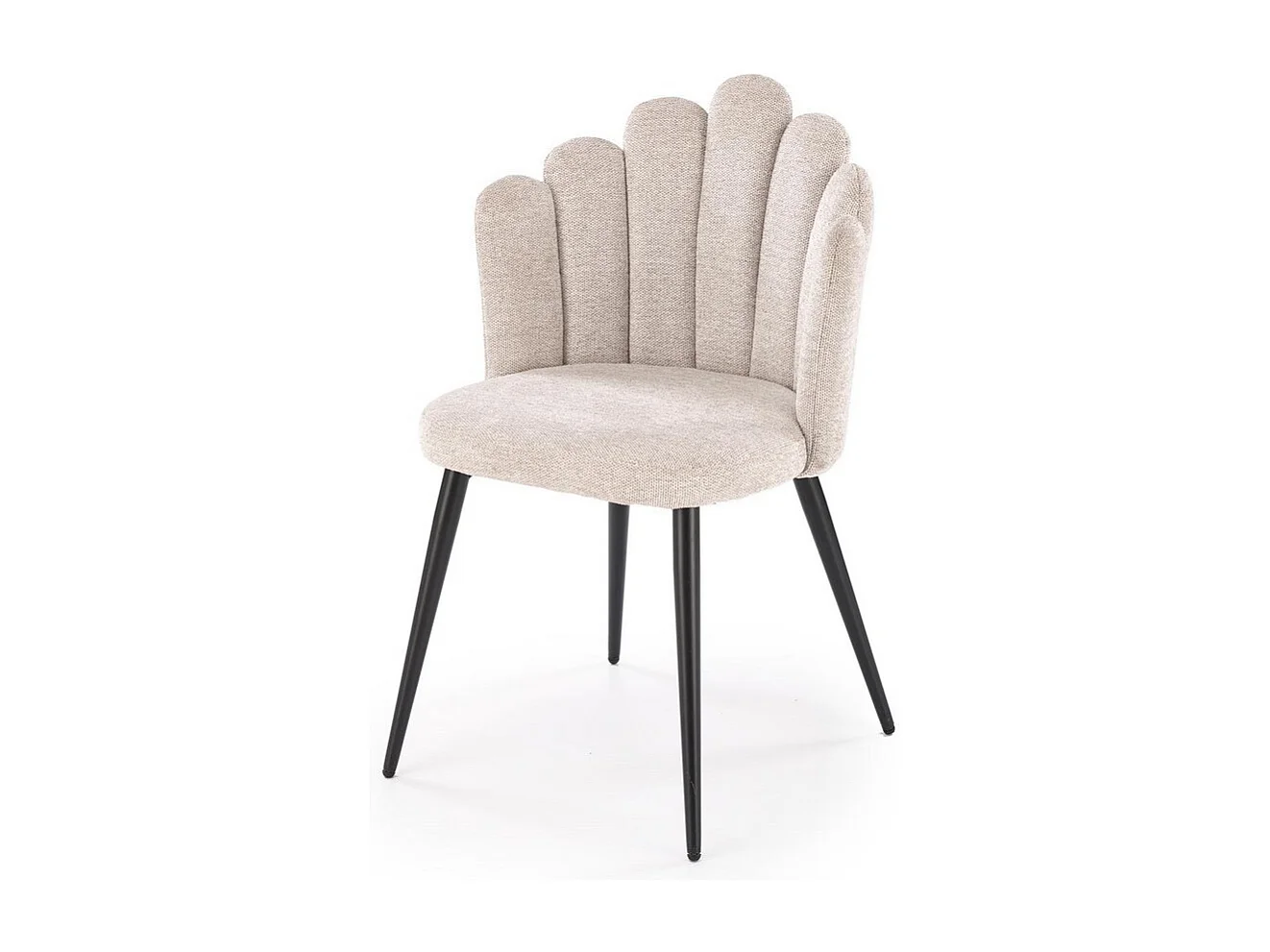 Chaise tissu beige dossier coquillage Aline