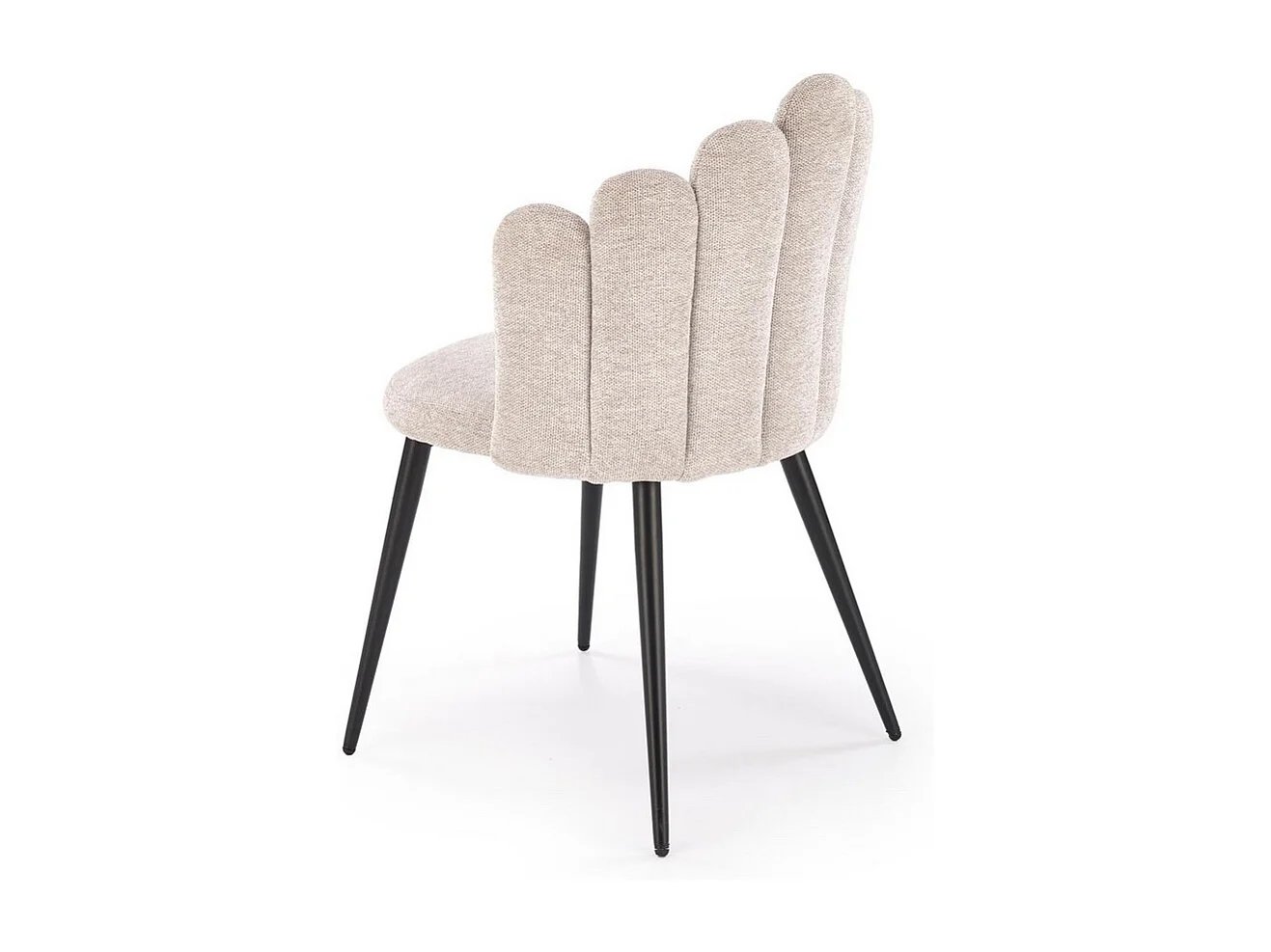 Chaise tissu beige dossier coquillage Aline