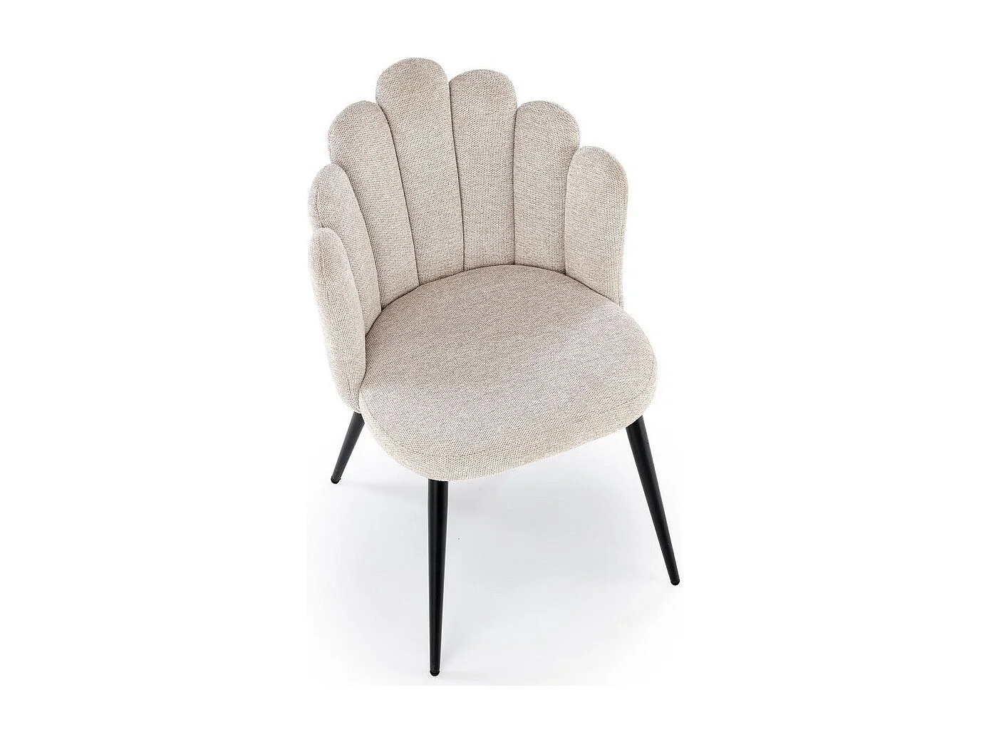 Chaise tissu beige dossier coquillage Aline