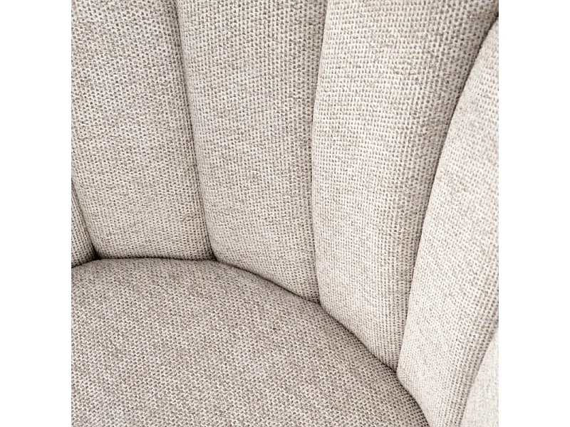 Chaise tissu beige dossier coquillage Aline