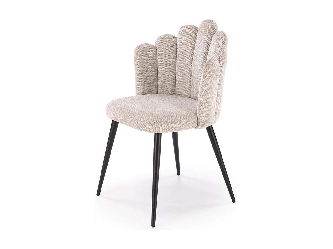 Chaise tissu beige dossier coquillage Aline