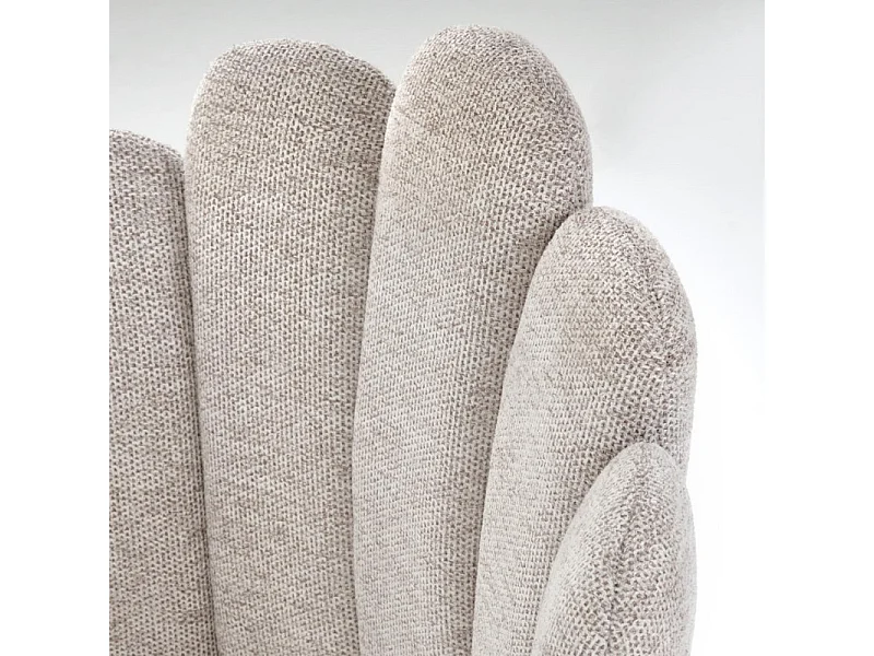 Chaise tissu beige dossier coquillage Aline