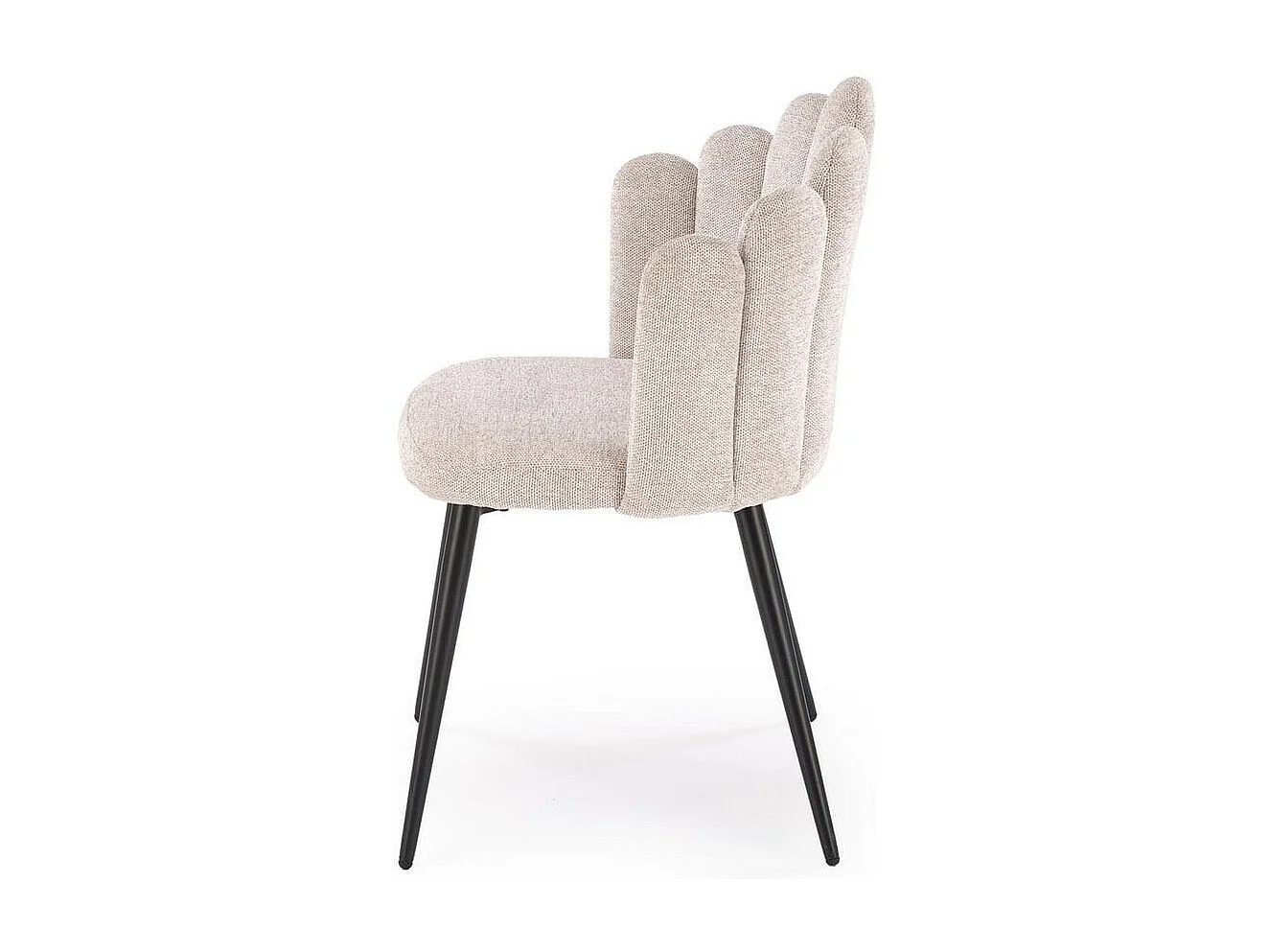 Chaise tissu beige dossier coquillage Aline
