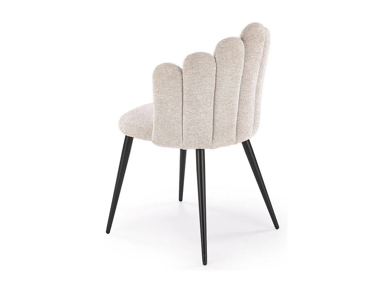 Chaise tissu beige dossier coquillage Aline