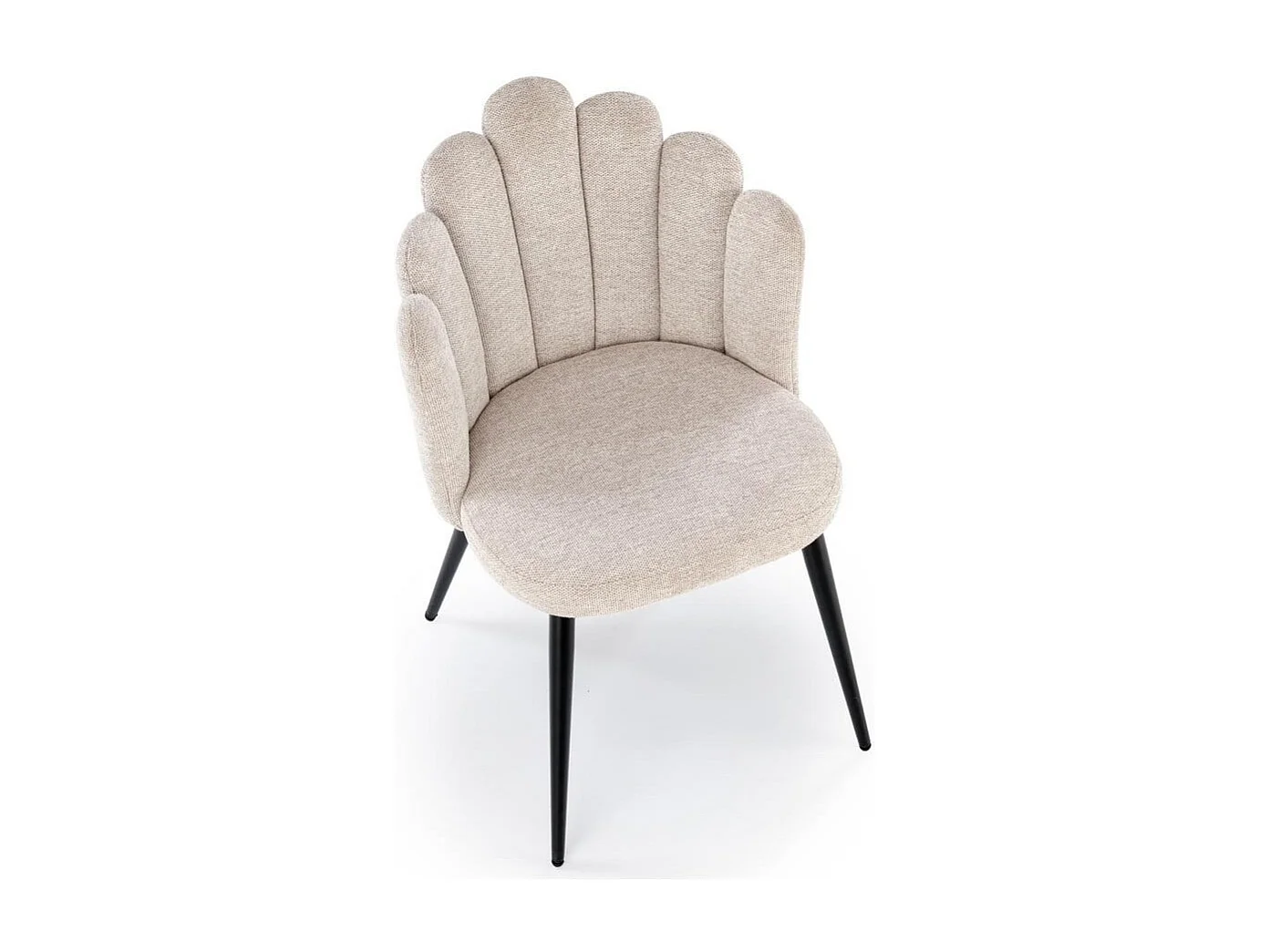 Chaise tissu beige dossier coquillage Aline