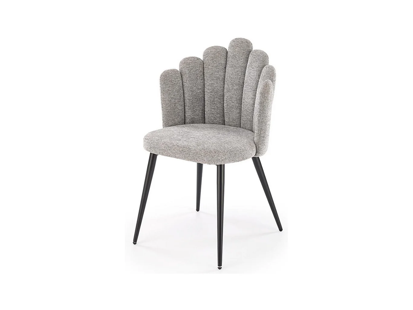 Chaise coquillage en tissu gris Aline