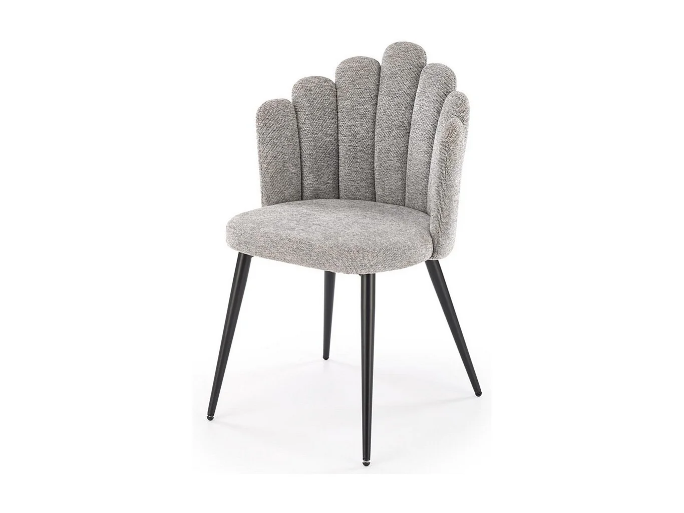 Sedia con scocca in tessuto grigio Aline