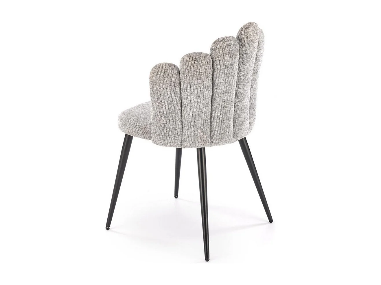 Sedia con scocca in tessuto grigio Aline