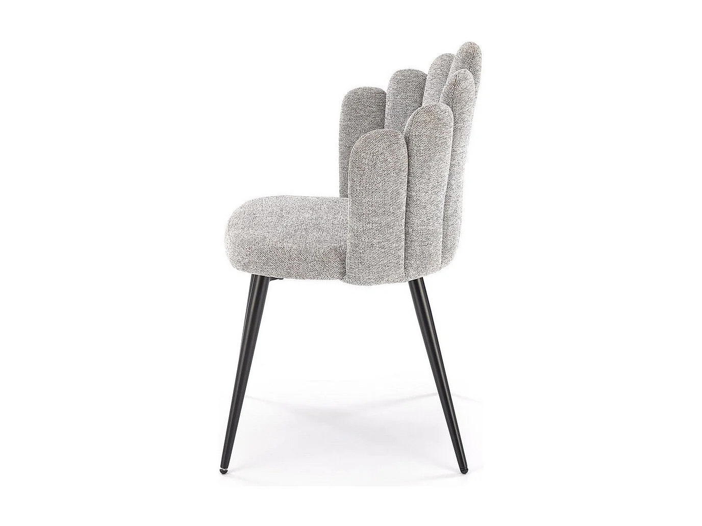 Sedia con scocca in tessuto grigio Aline