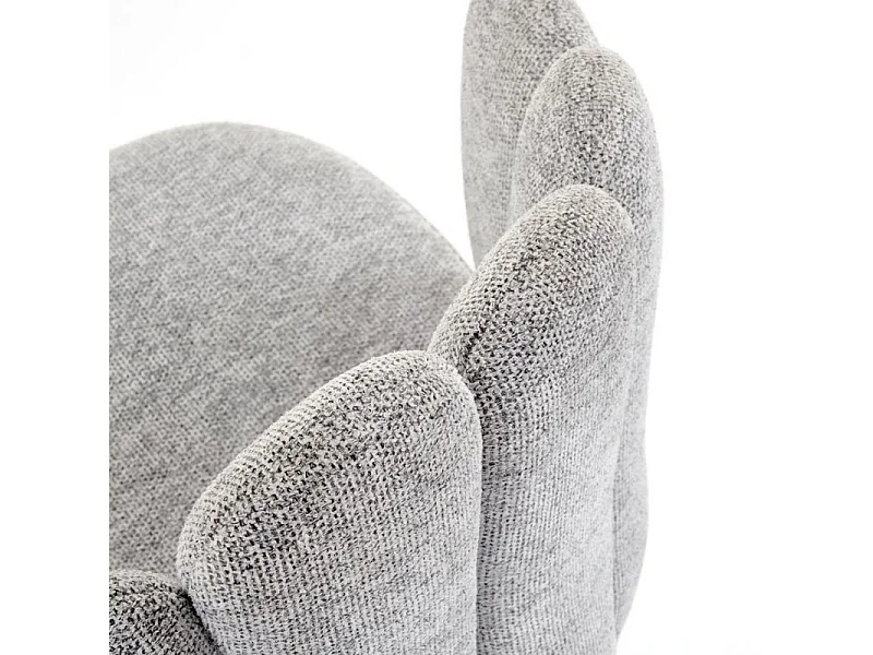 Sedia con scocca in tessuto grigio Aline