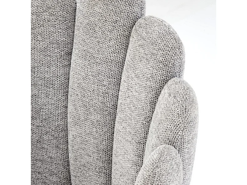 Sedia con scocca in tessuto grigio Aline