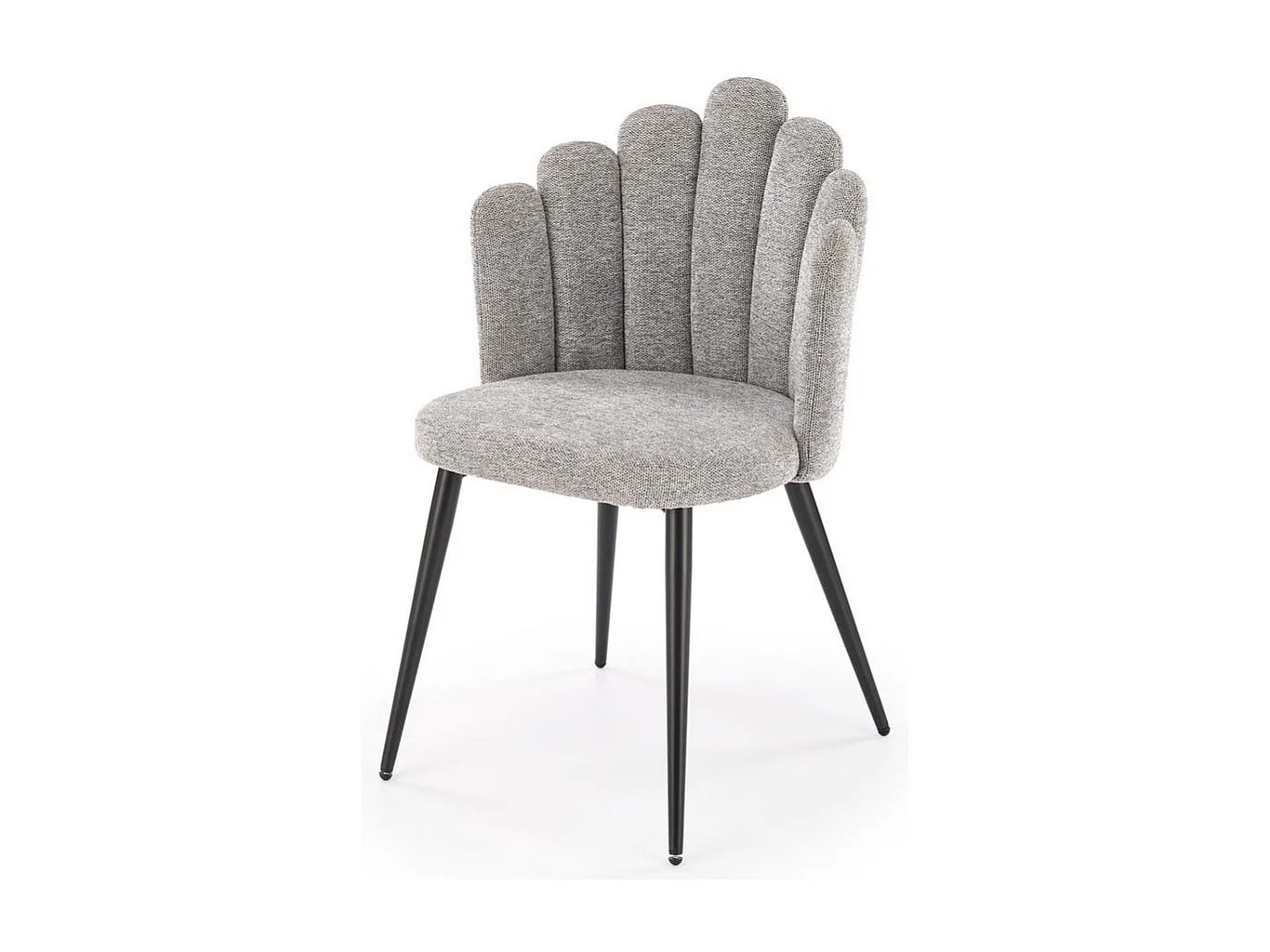 Chaise coquillage en tissu gris Aline