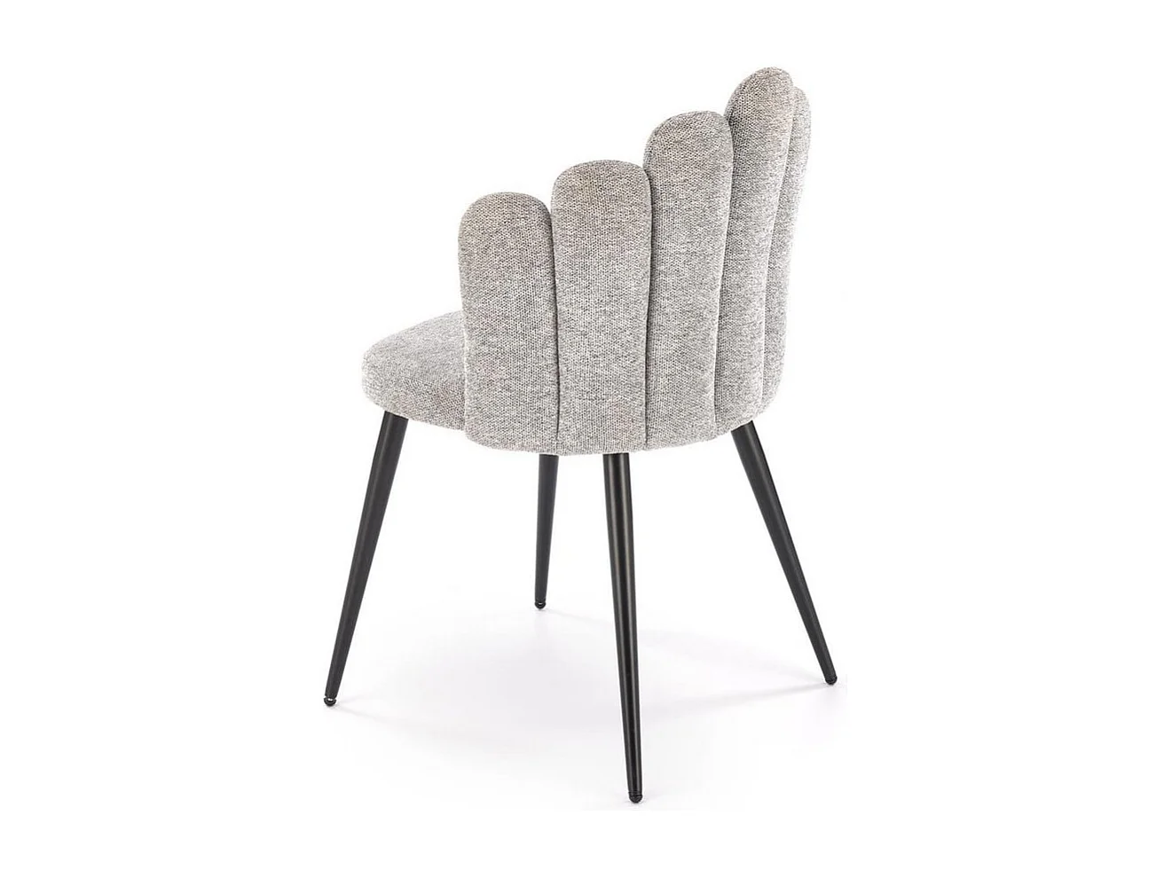 Chaise coquillage en tissu gris Aline