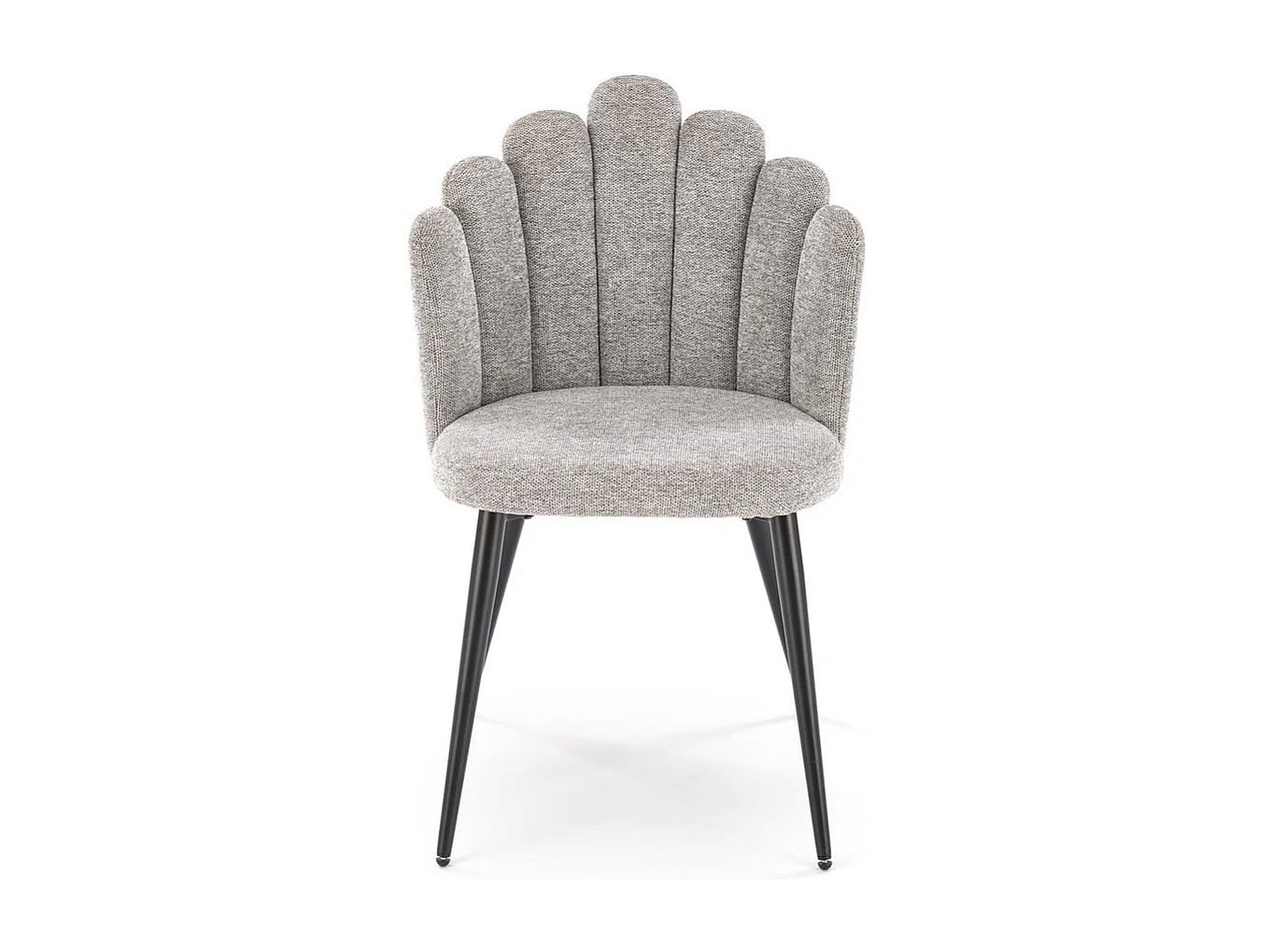 Chaise coquillage en tissu gris Aline