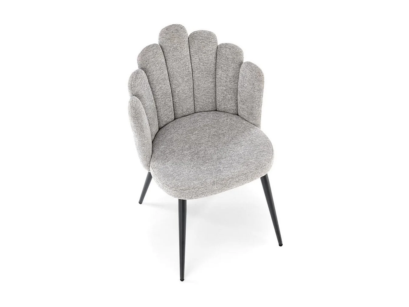 Chaise coquillage en tissu gris Aline