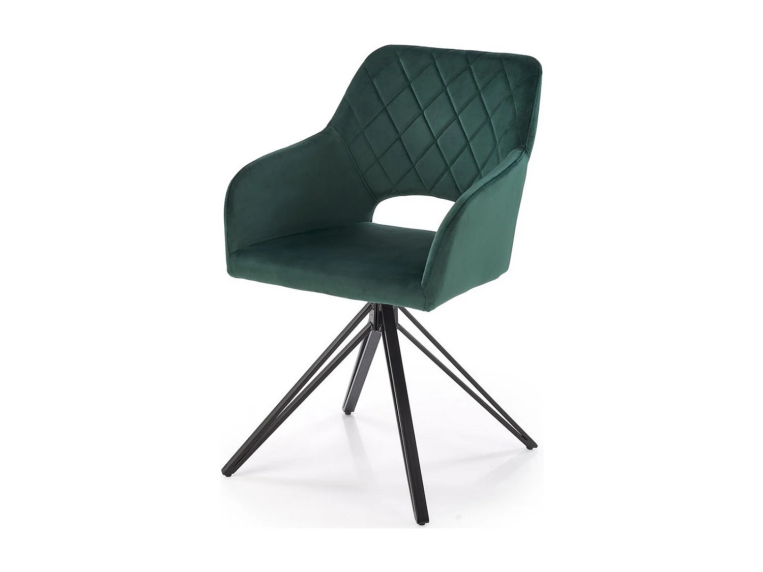 Chaise design pivotante en velours vert foncé Viktor