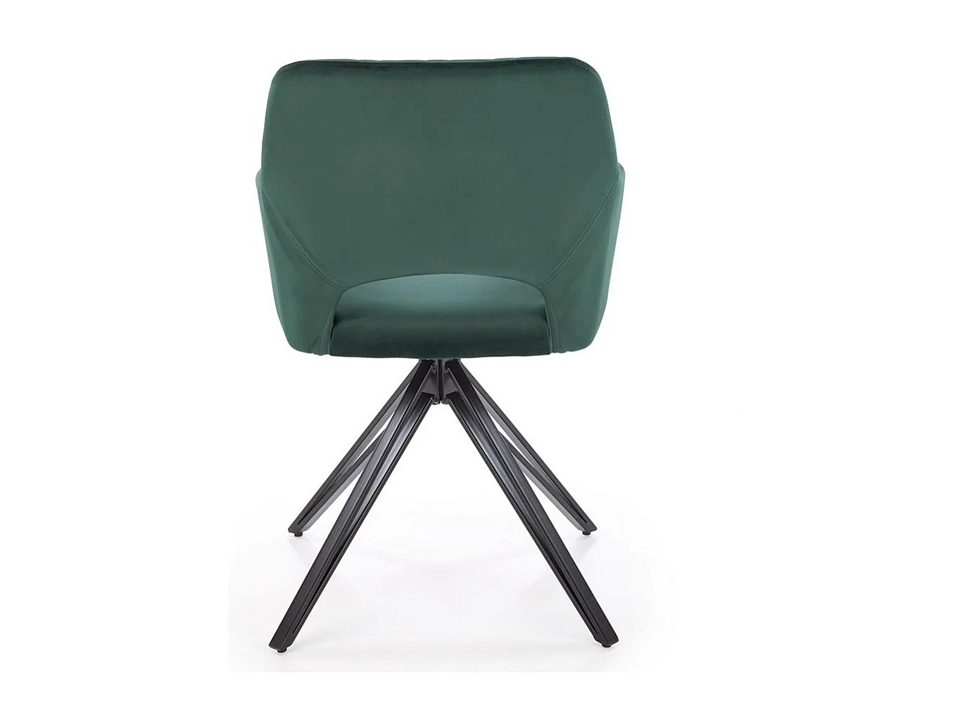 Chaise design pivotante en velours vert foncé Viktor