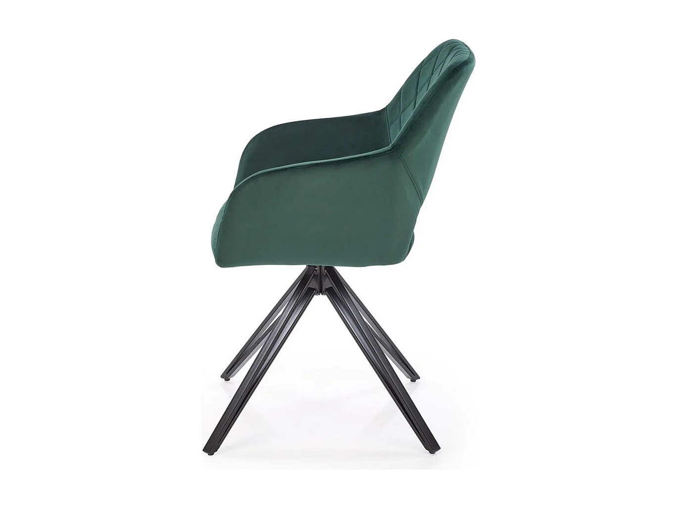 Chaise design pivotante en velours vert foncé Viktor
