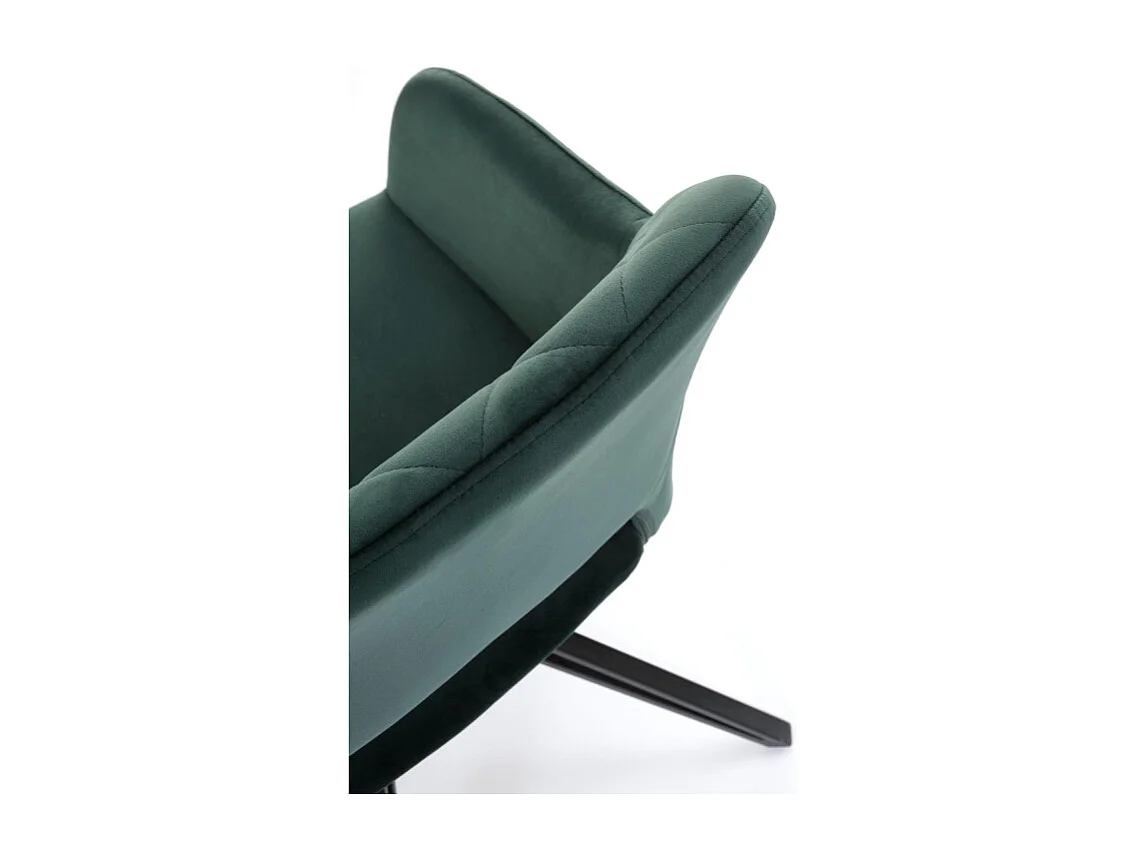 Chaise design pivotante en velours vert foncé Viktor