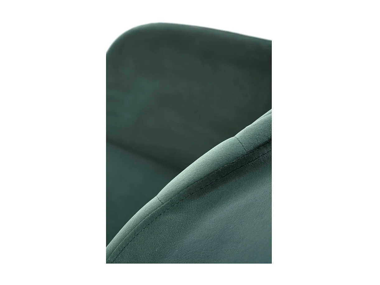Chaise design pivotante en velours vert foncé Viktor