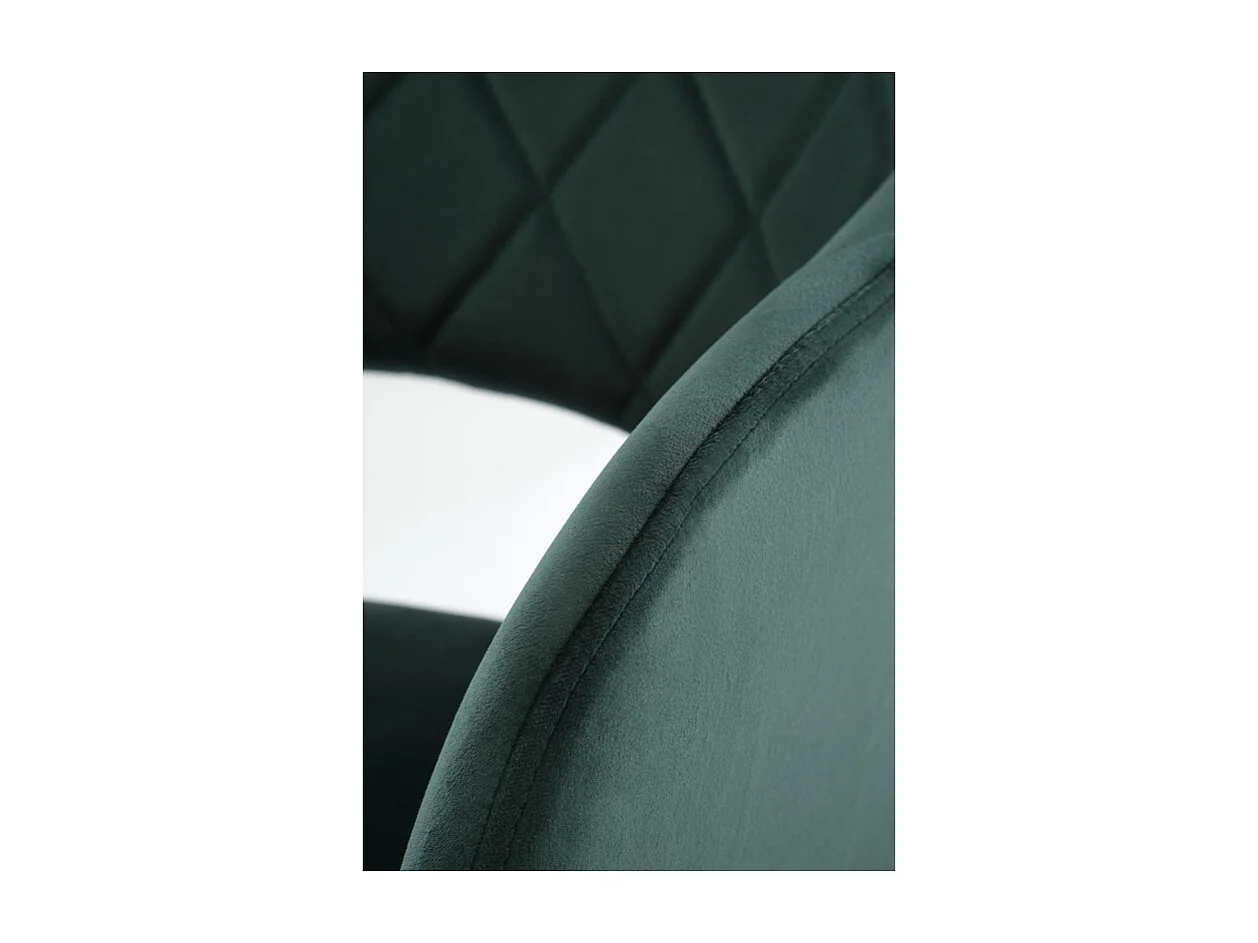 Chaise design pivotante en velours vert foncé Viktor